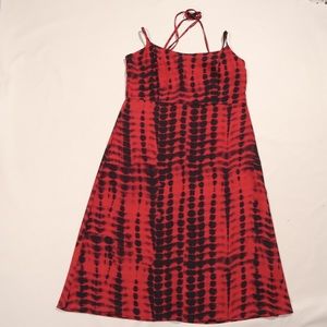 Tie dye square neck midi dress